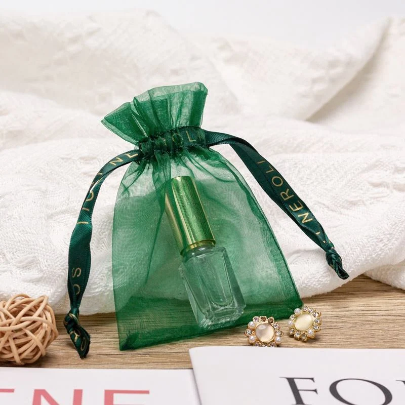 Green Organza Drawstring Pouch — image 3
