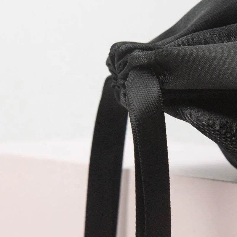 Black Satin Drawstring Pouch — image 6
