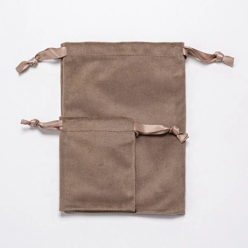 White Velvet Drawstring Pouch — image 4