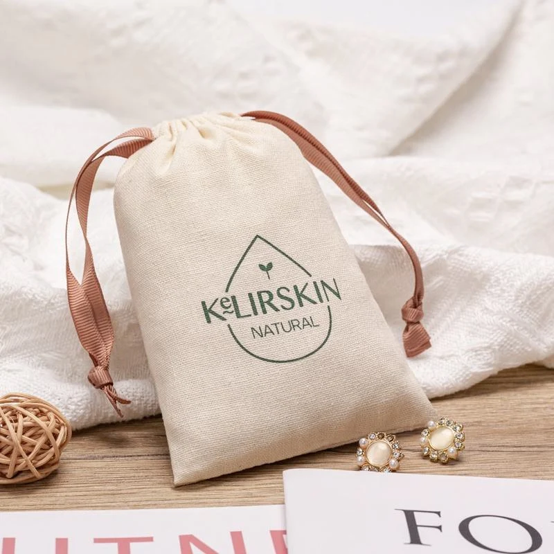 Textured Fabric Drawstring Pouch — image 3