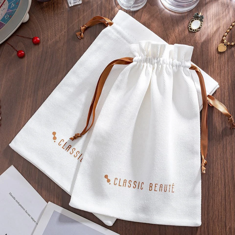 Textured Fabric Drawstring Pouch — image 3