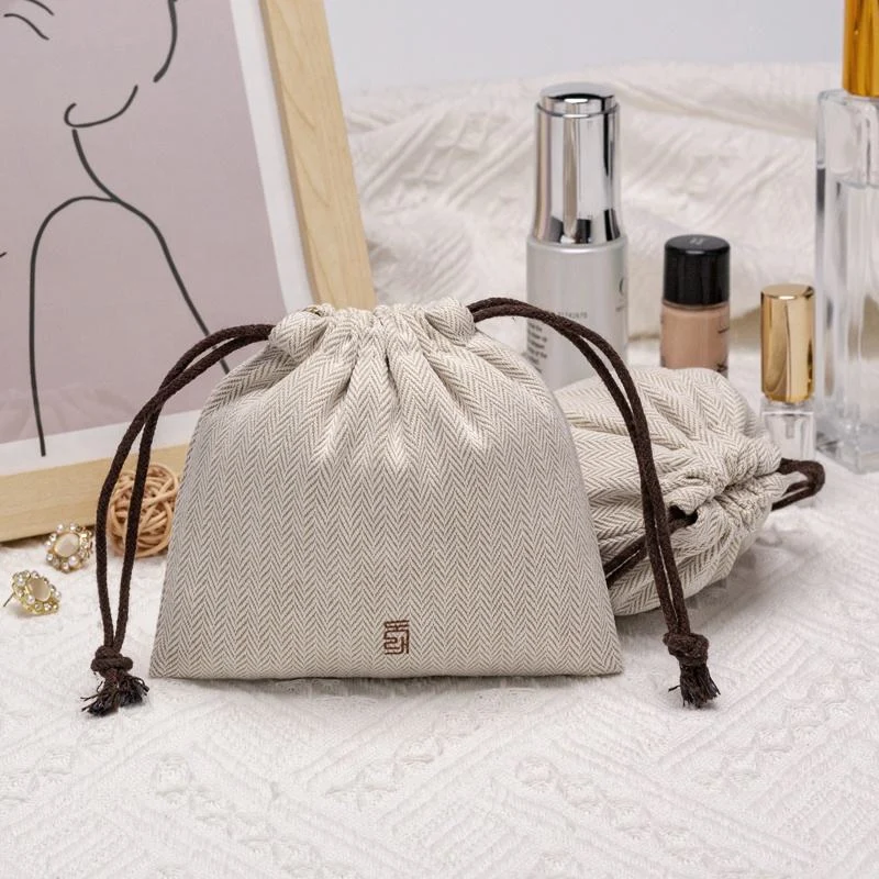 Textured Fabric Drawstring Pouch — image 2