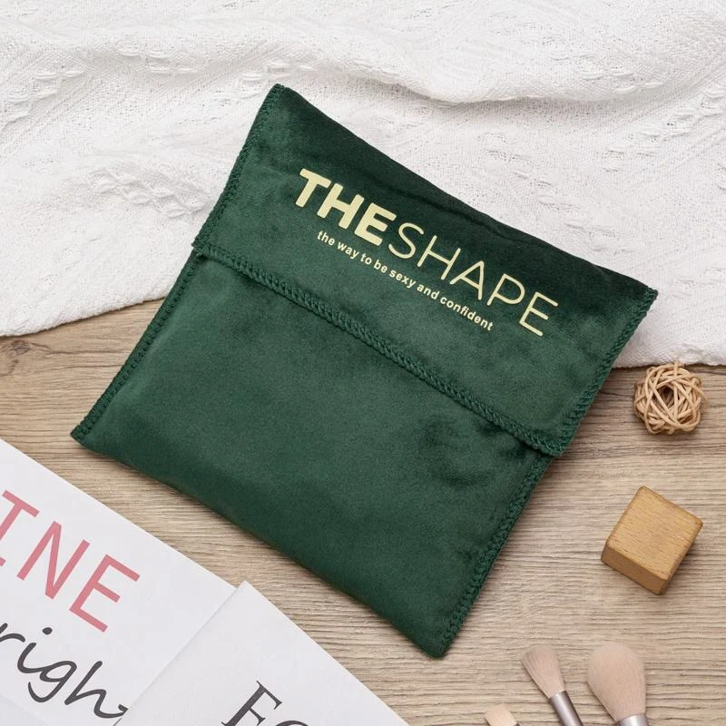 Green Velvet Drawstring Pouch — image 3