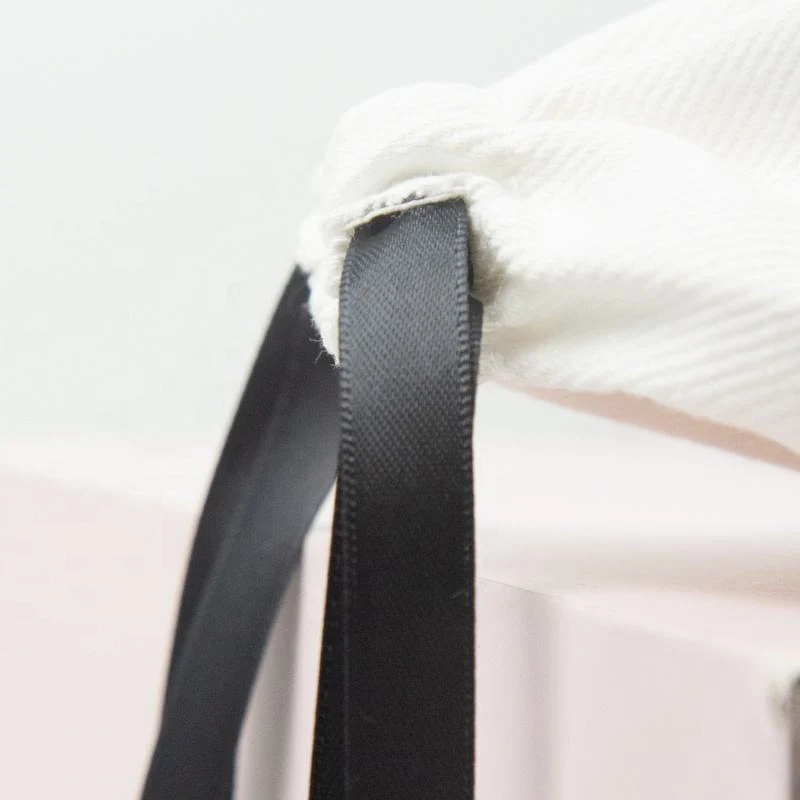 Black Cotton Drawstring Pouch — image 5