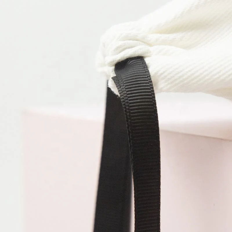 White Cotton Drawstring Pouch — image 6