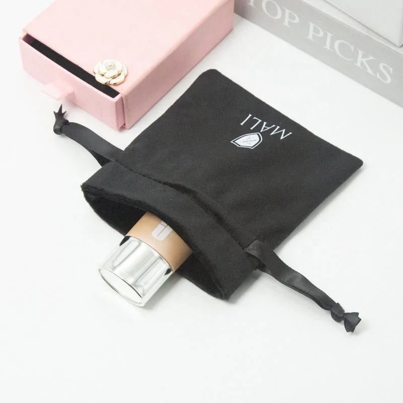 Black Velvet Drawstring Pouch — image 4