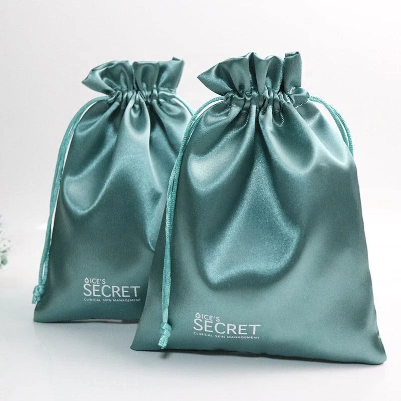 Black Satin Drawstring Pouch — image 5