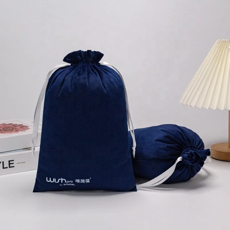 Blue Velvet Drawstring Pouch — image 2