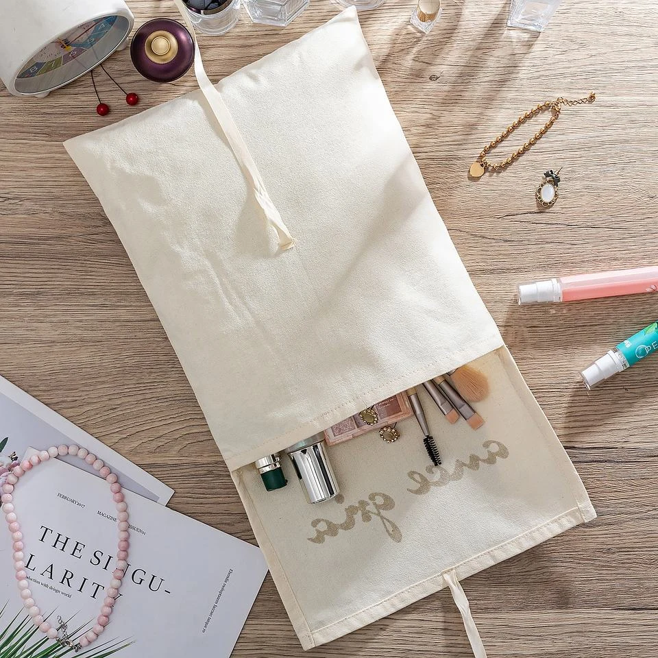 Beige Fabric Envelope Pouch — image 3
