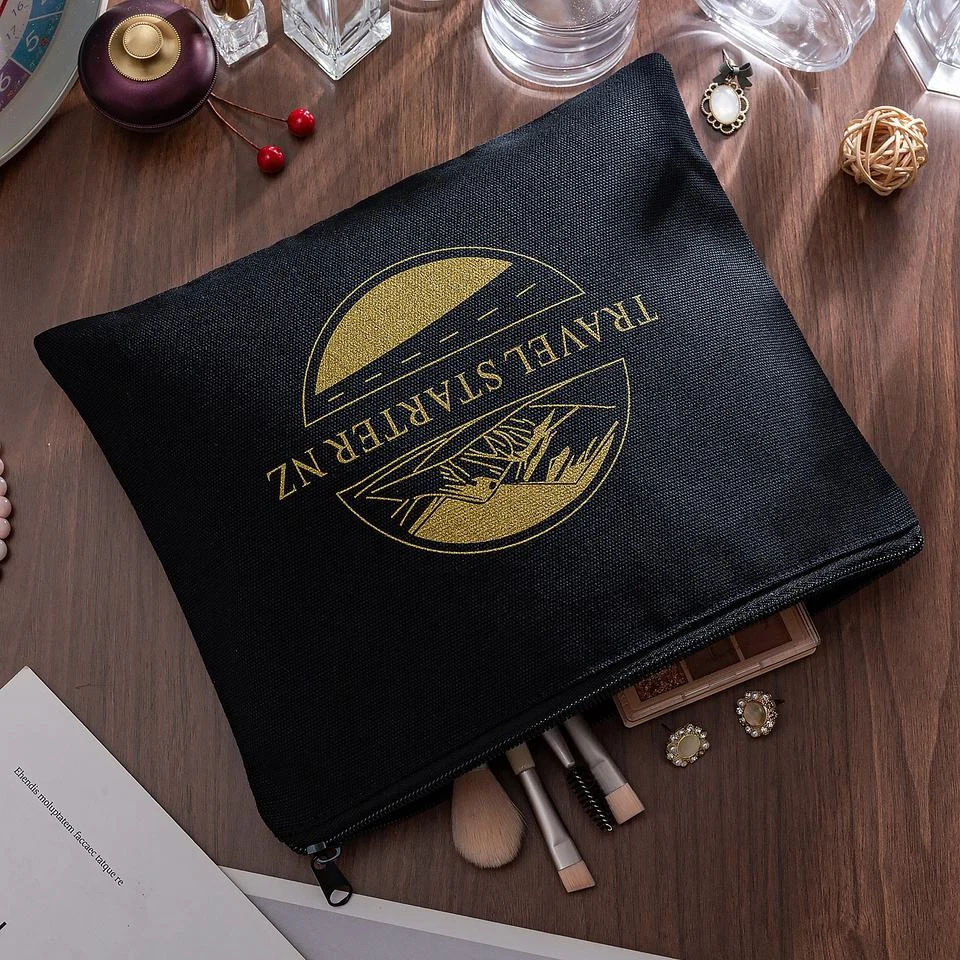 Black Fabric Zipper Pouch — image 3
