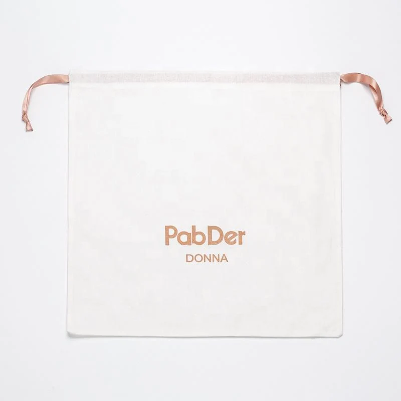 White Fabric Drawstring Pouch — image 6
