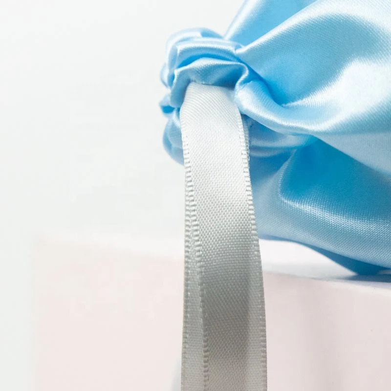 Blue Satin Drawstring Pouch — image 5