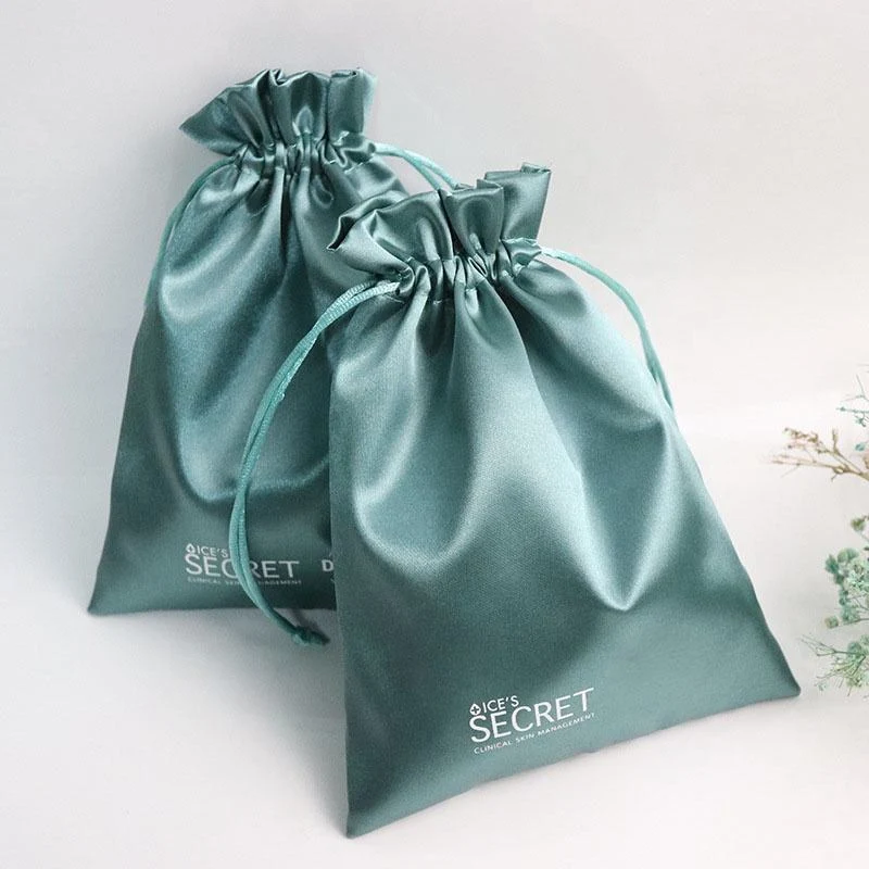 Black Satin Drawstring Pouch — image 3