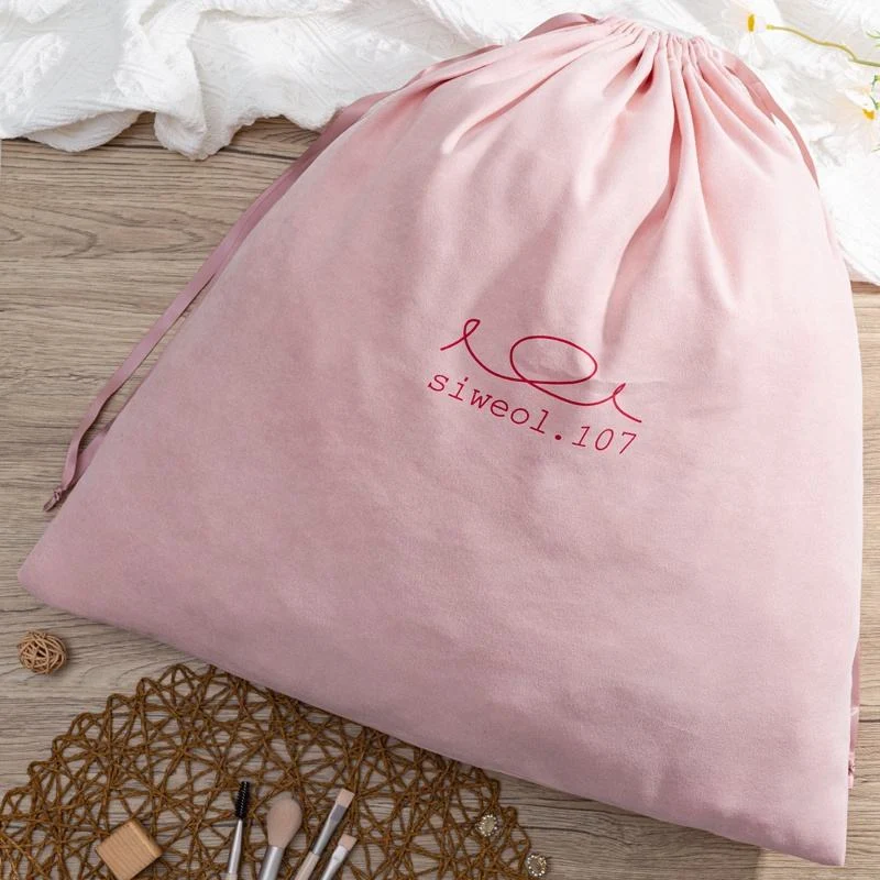 Pink Microfiber Drawstring Pouch — image 2
