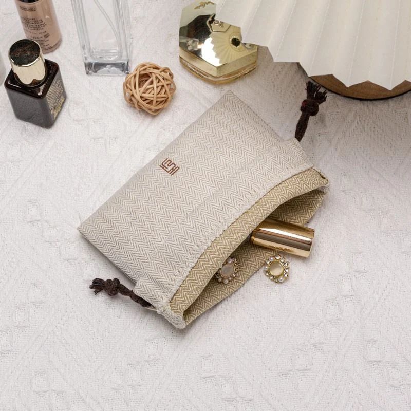 Textured Fabric Drawstring Pouch — image 5