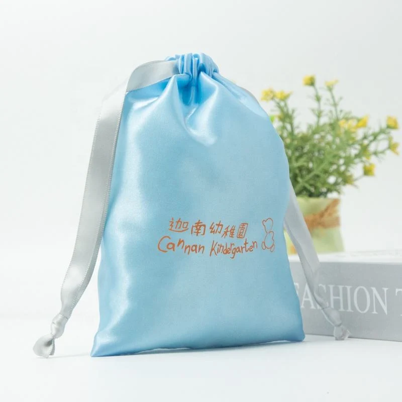 Blue Satin Drawstring Pouch — image 2