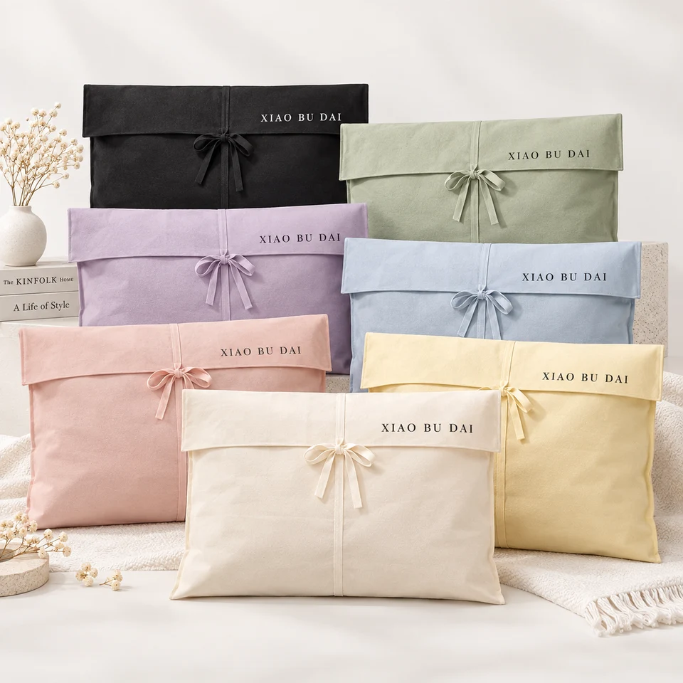 Cream Fabric Envelope Pouch — image 4