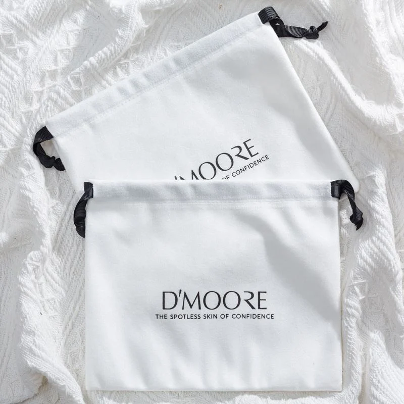 White Velvet Drawstring Pouch — image 6