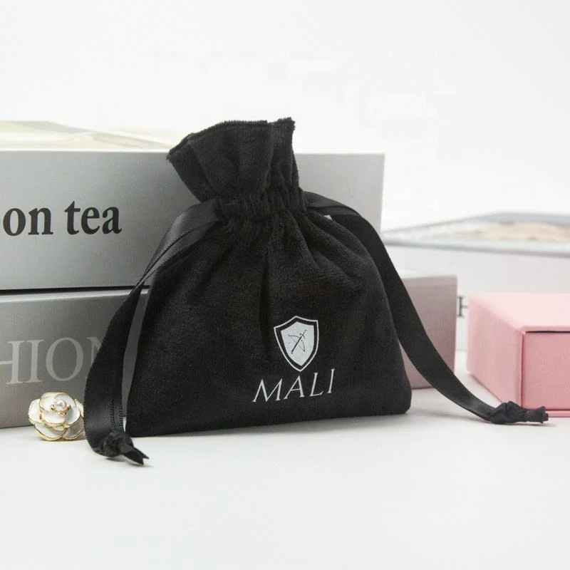 Black Velvet Drawstring Pouch — image 2