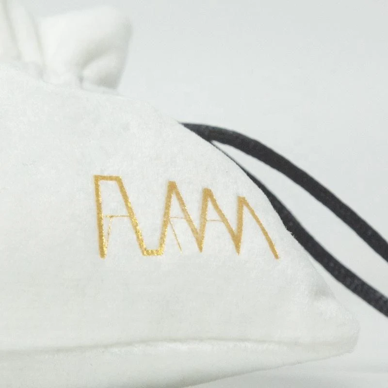 White Velvet Drawstring Pouch — image 5