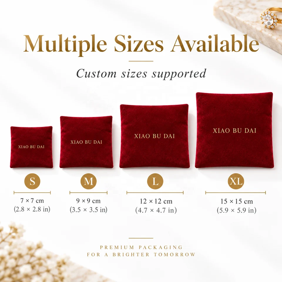 Wine Red Velvet Zipper Pouch — image 2