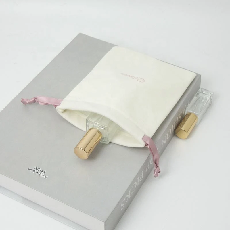 Cream Velvet Drawstring Pouch — image 4