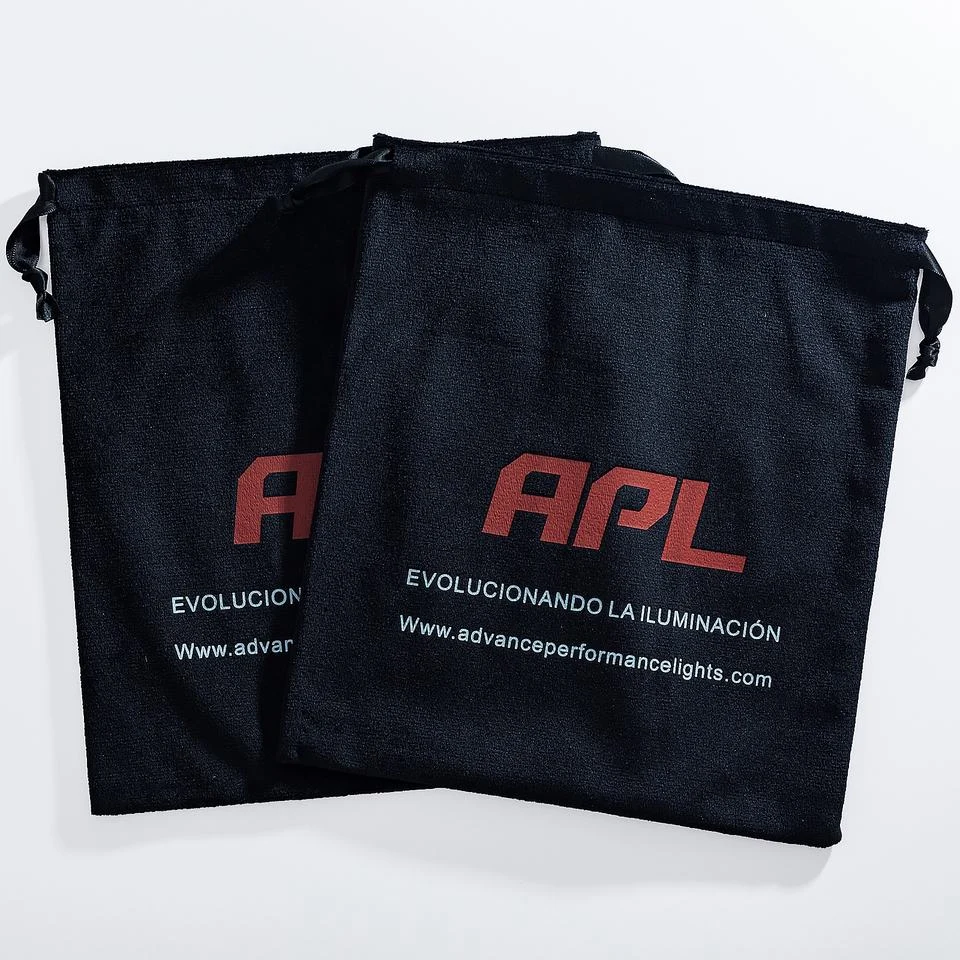 Black Microfiber Drawstring Pouch — image 3