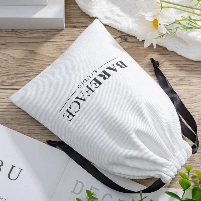 Cream Cotton Drawstring Pouch — image 4