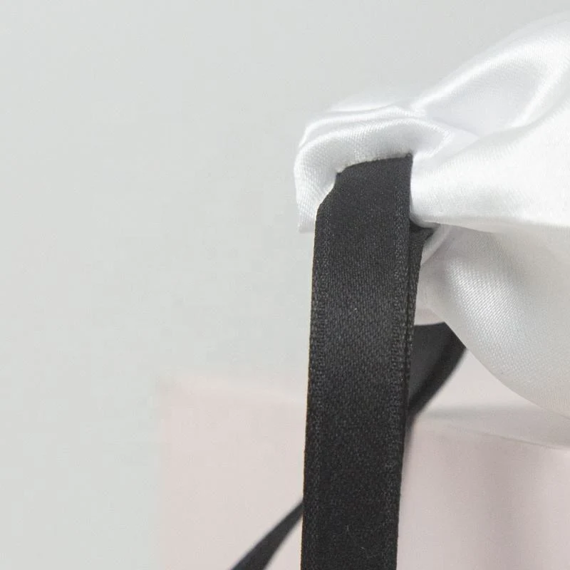White Satin Drawstring Pouch — image 6