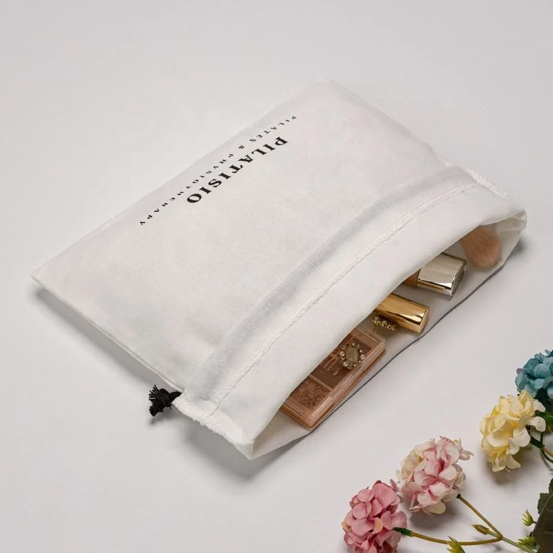 White Cotton Drawstring Pouch — image 5