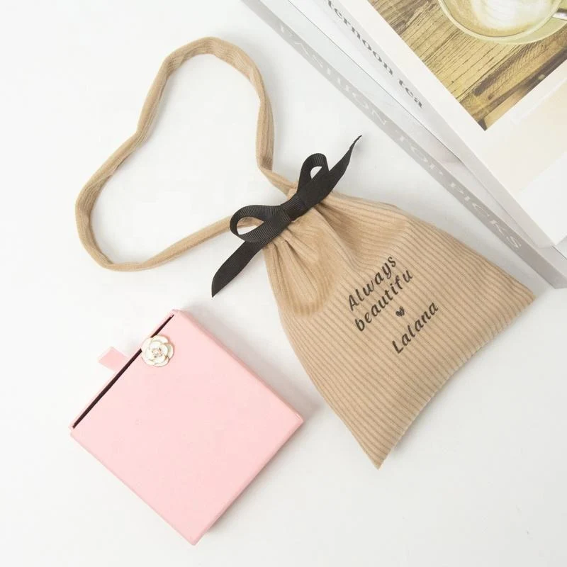 Brown Fabric Drawstring Pouch — image 3