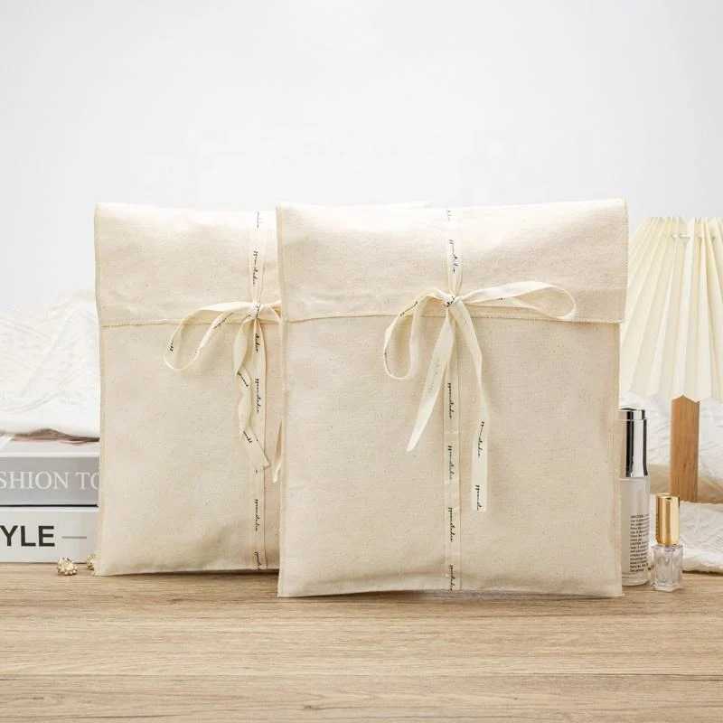 White Fabric Envelope Pouch — image 2