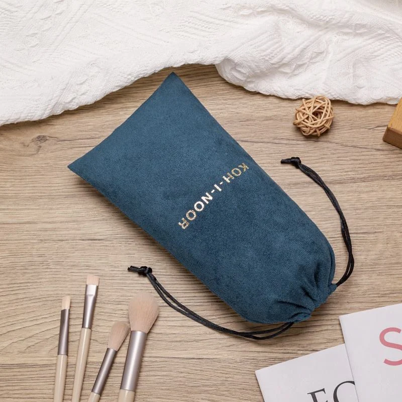 Blue Microfiber Drawstring Pouch — image 4