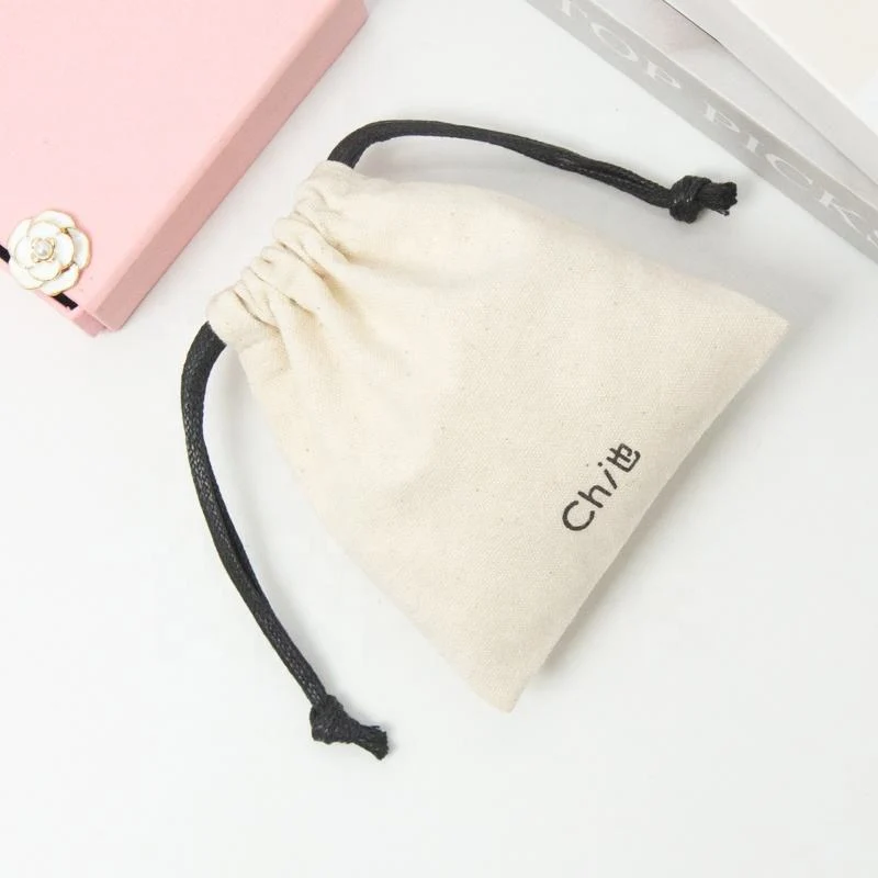 Textured Fabric Drawstring Pouch — image 3