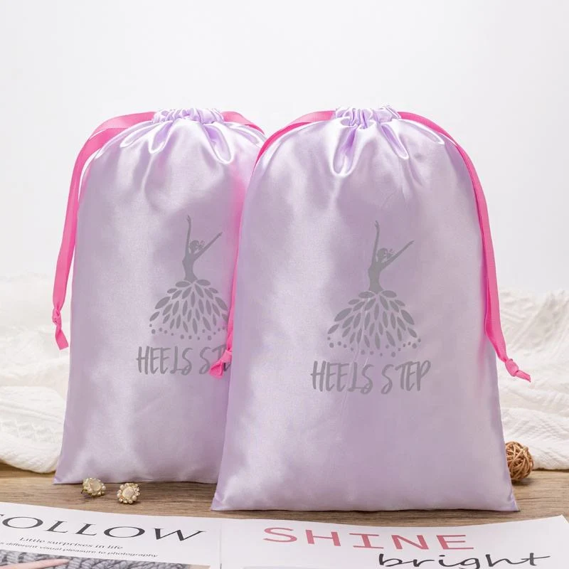 White Satin Drawstring Pouch — image 4