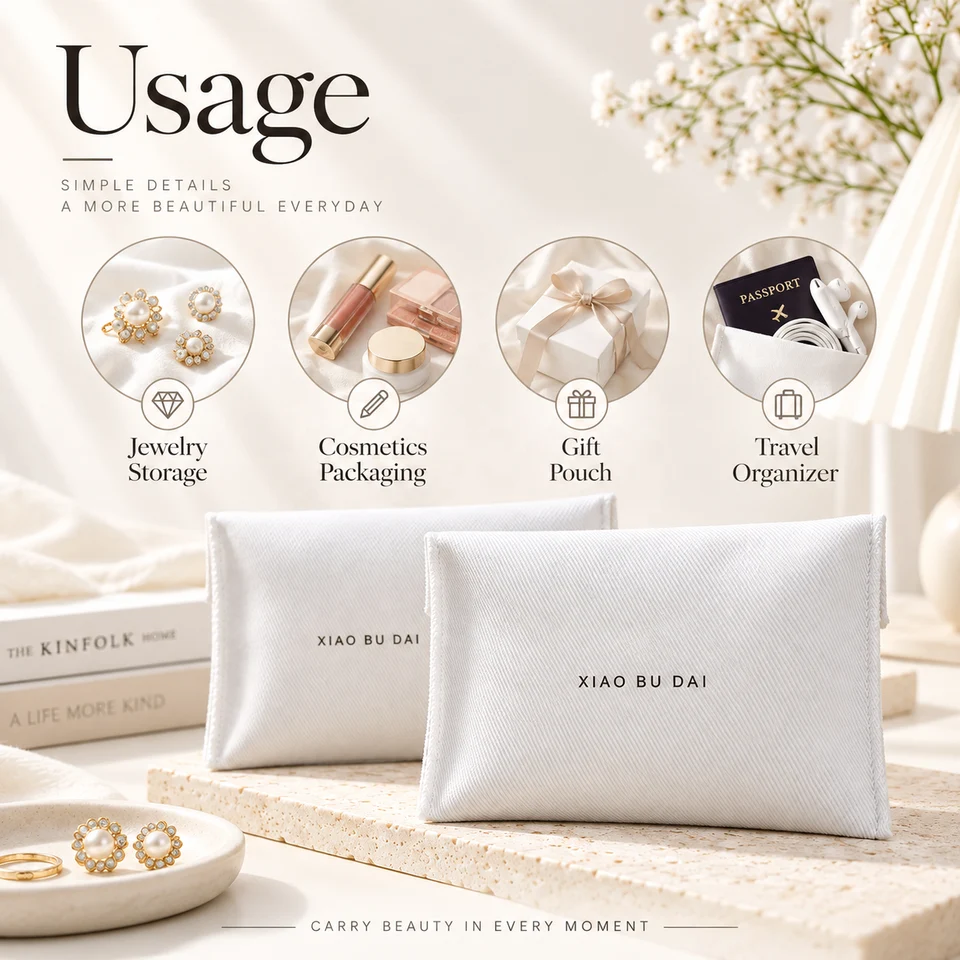 White Cotton Envelope Pouch — image 2