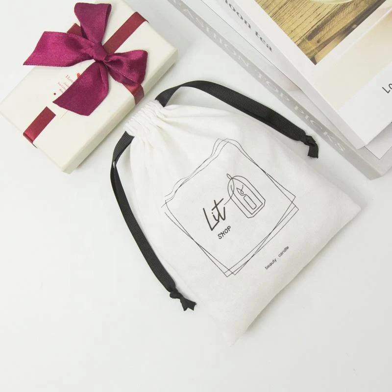 Textured Fabric Drawstring Pouch — image 3