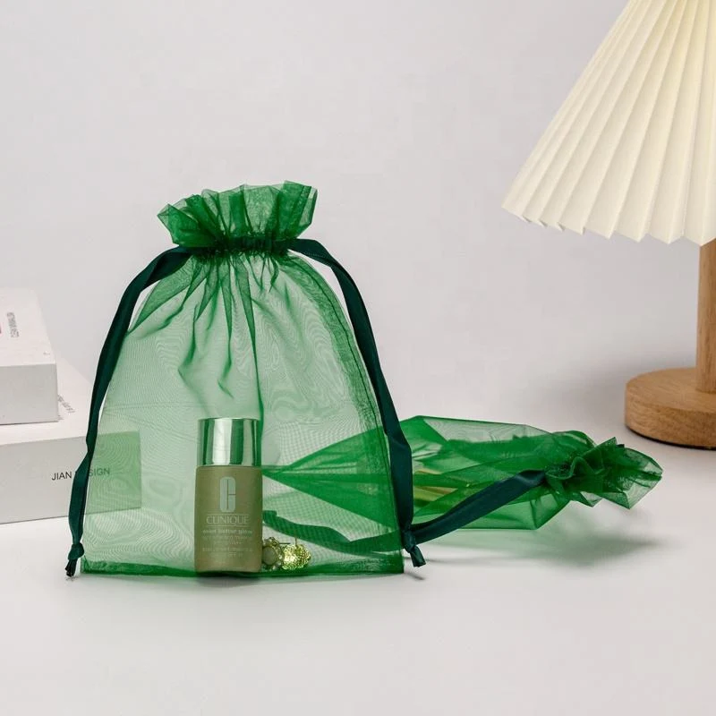 Green Organza Drawstring Pouch — image 2