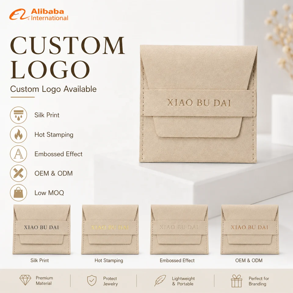 Beige Microfiber Envelope Pouch — image 2