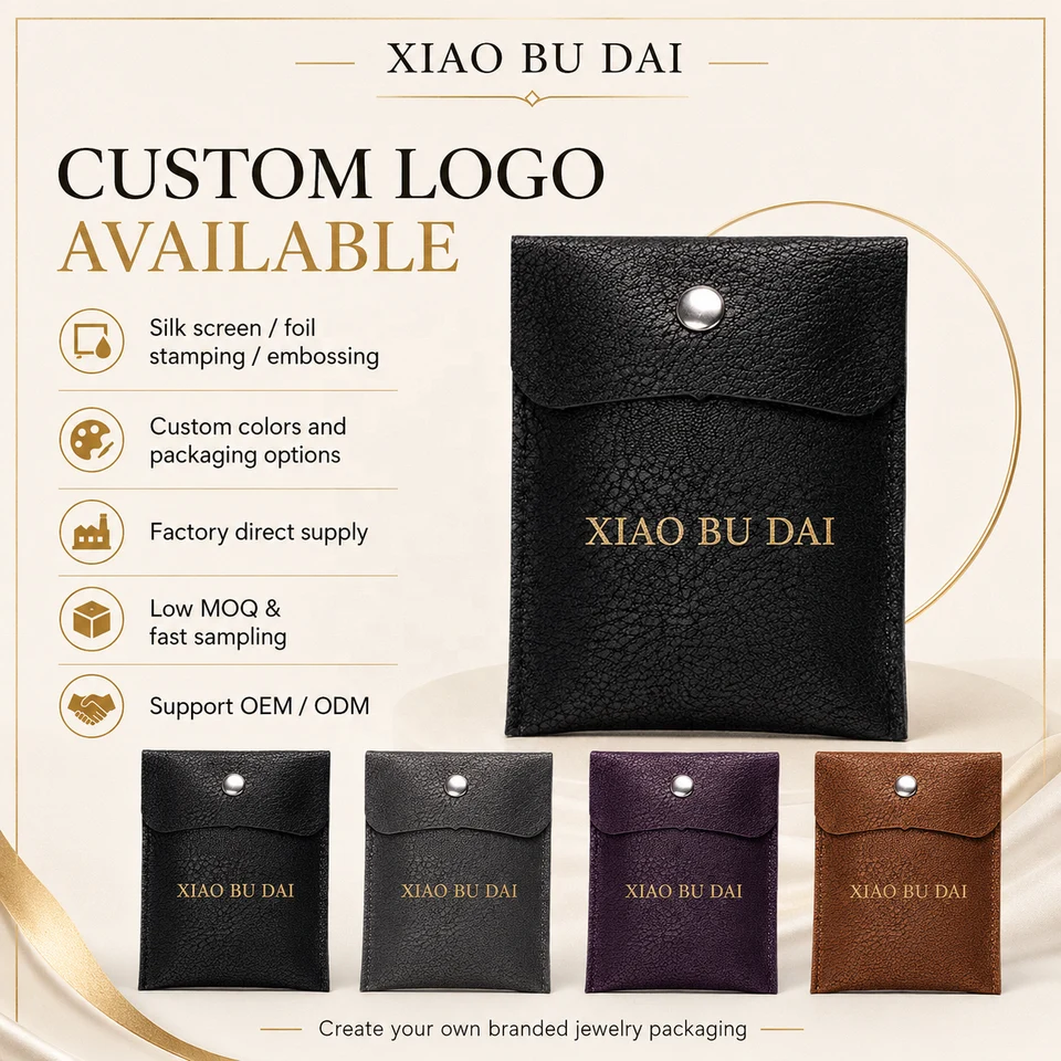 Black Leather-Look Envelope Pouch — image 3
