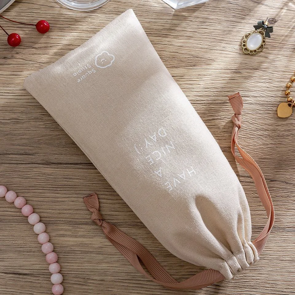 Textured Fabric Drawstring Pouch — image 2