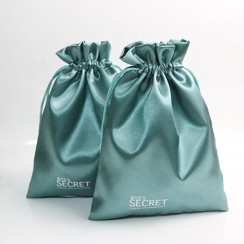 Black Satin Drawstring Pouch — image 2