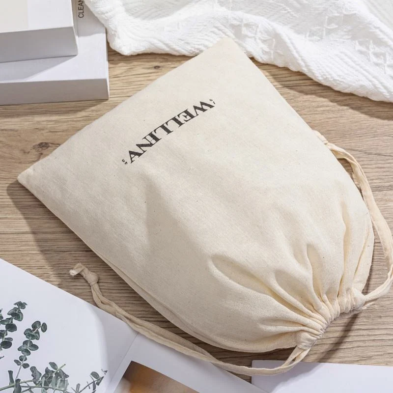 Cream Fabric Drawstring Pouch — image 4
