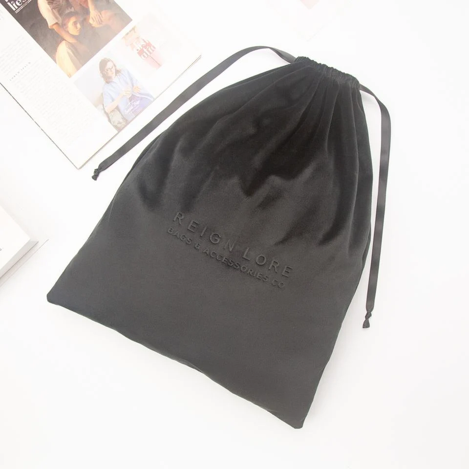 Black Velvet Drawstring Pouch — image 3