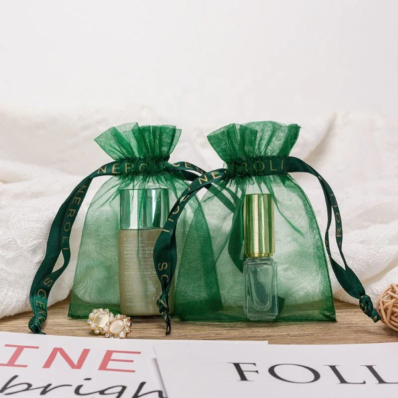 Green Organza Drawstring Pouch — image 2