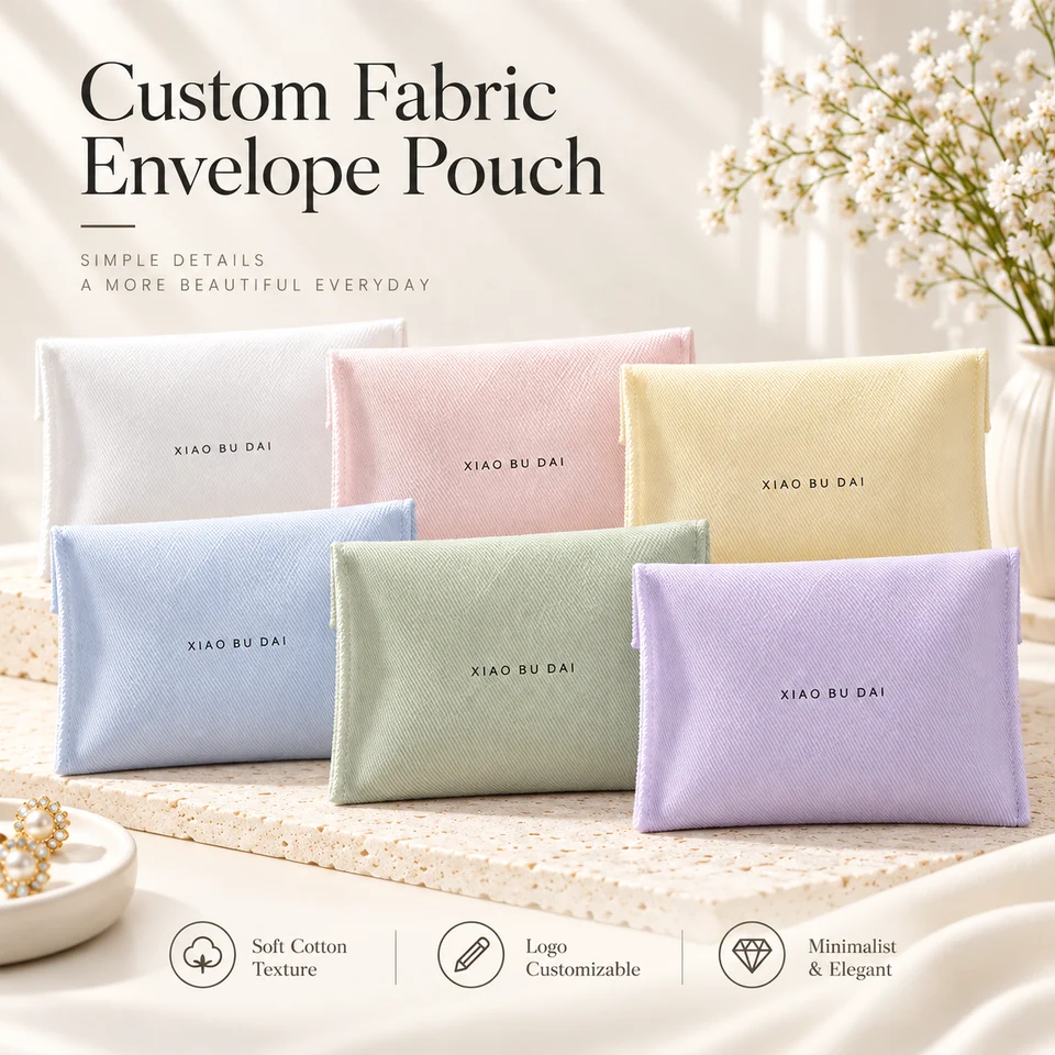 White Cotton Envelope Pouch — image 4
