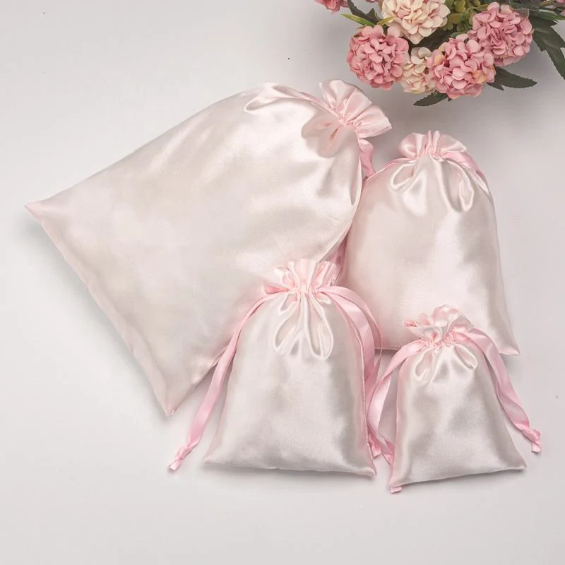 Black Satin Drawstring Pouch — image 2