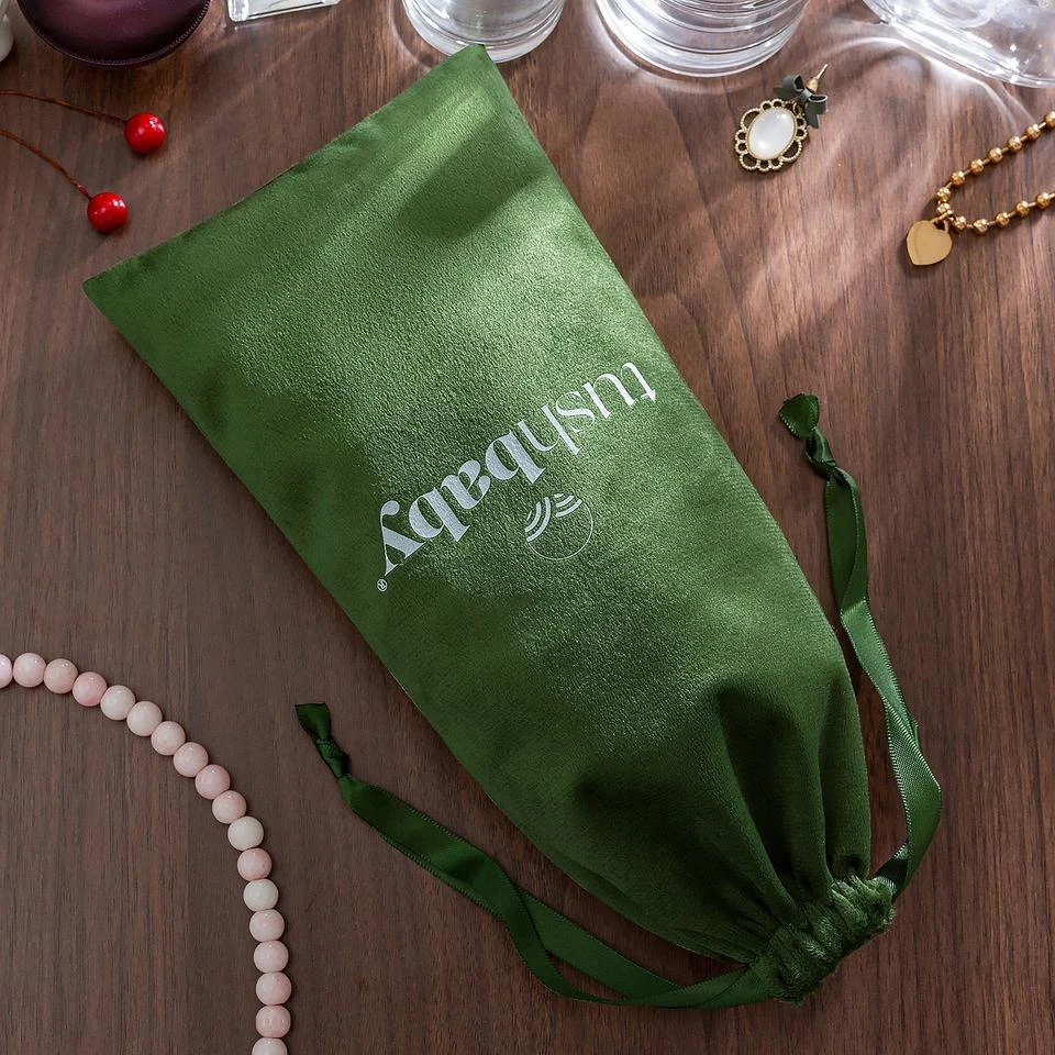 Green Microfiber Drawstring Pouch — image 3