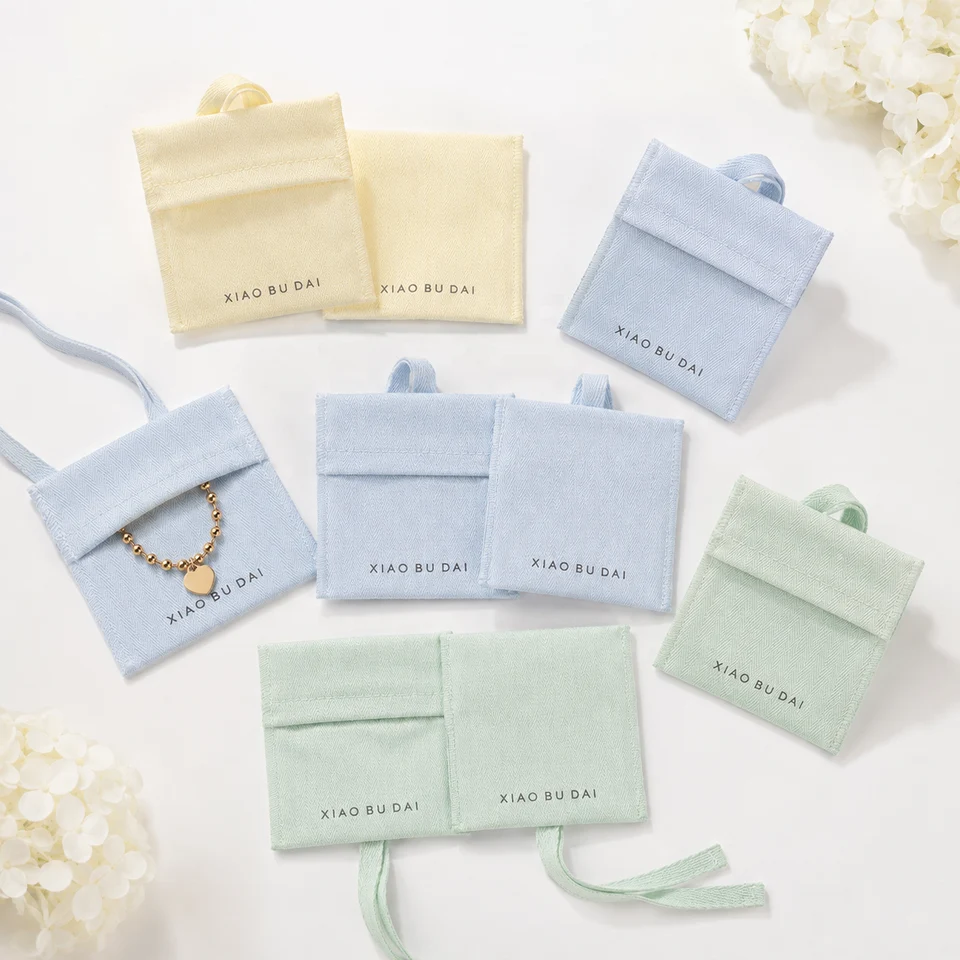 Cream Fabric Envelope Pouch — image 3