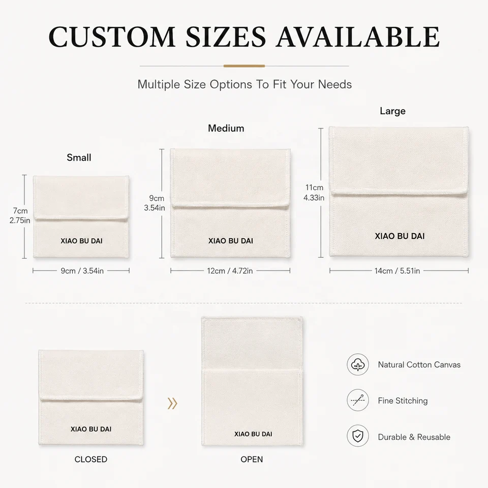 Cream Fabric Envelope Pouch — image 2
